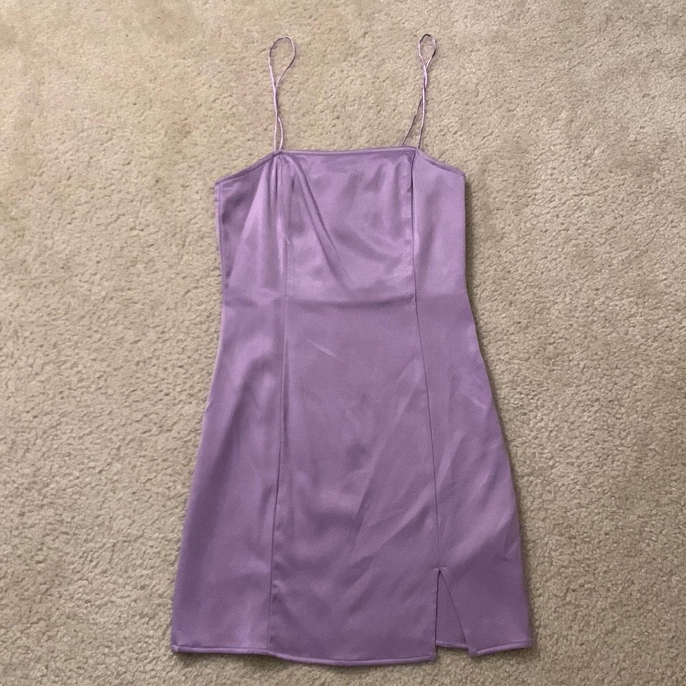 Pull&Bear purple satin slip dress
